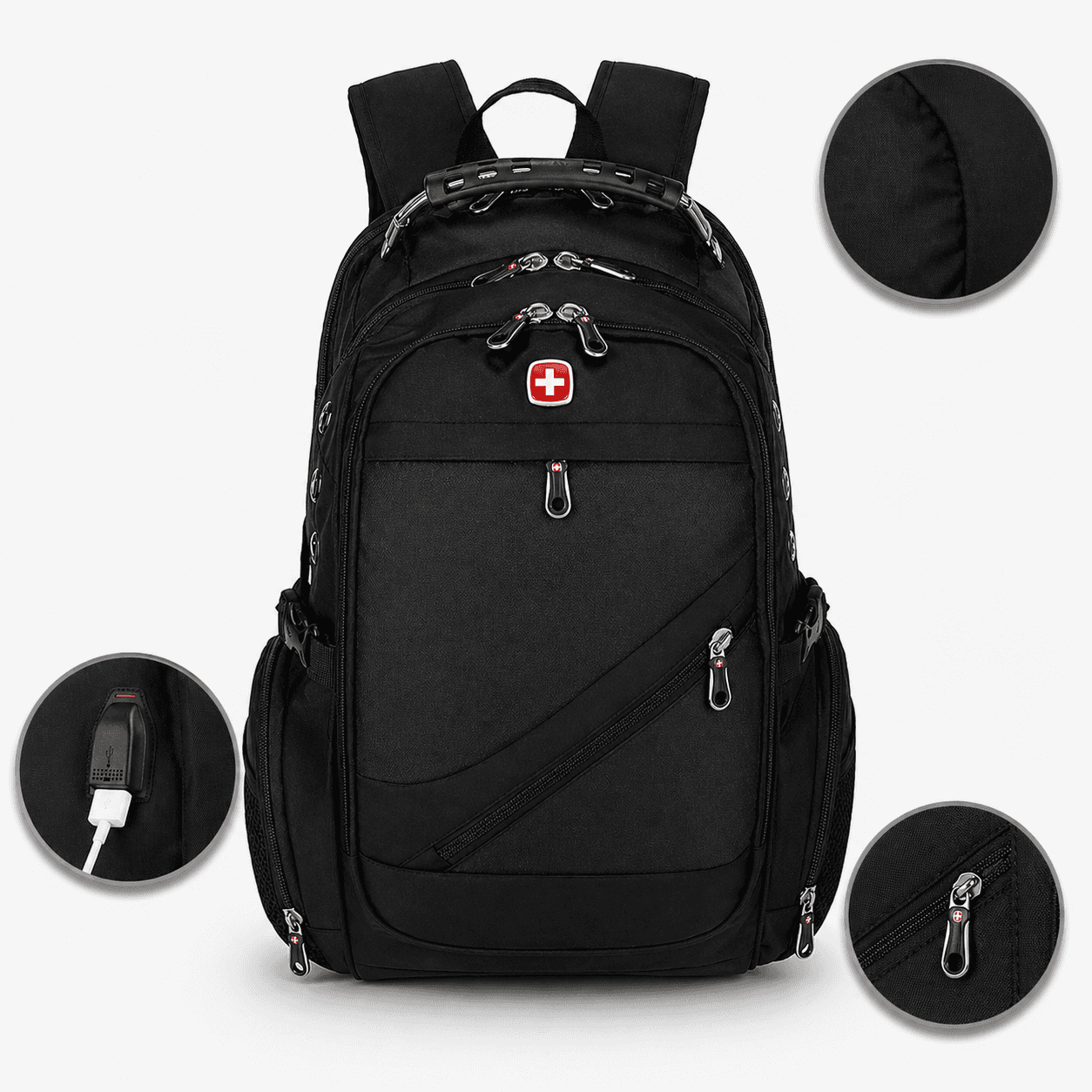 Рюкзак, швейцарський рюкзак, SwissGear 8810, туристичний рюкзак, рюкзак для ноутбука Чорний