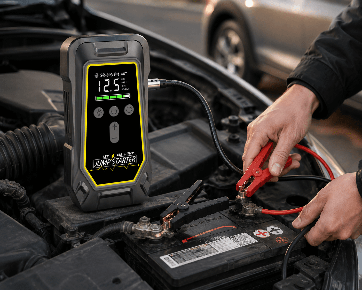 Пускозарядний пристрій K5 з компресором 150 PSI, Power Bank та LED-ліхтарем