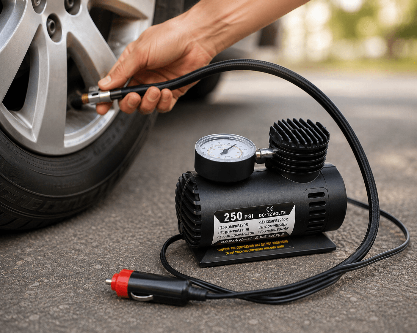 Автомобільний компресор Air Pump Ji030 12 В — Компресор для шин — Насос електричний від прикурювача