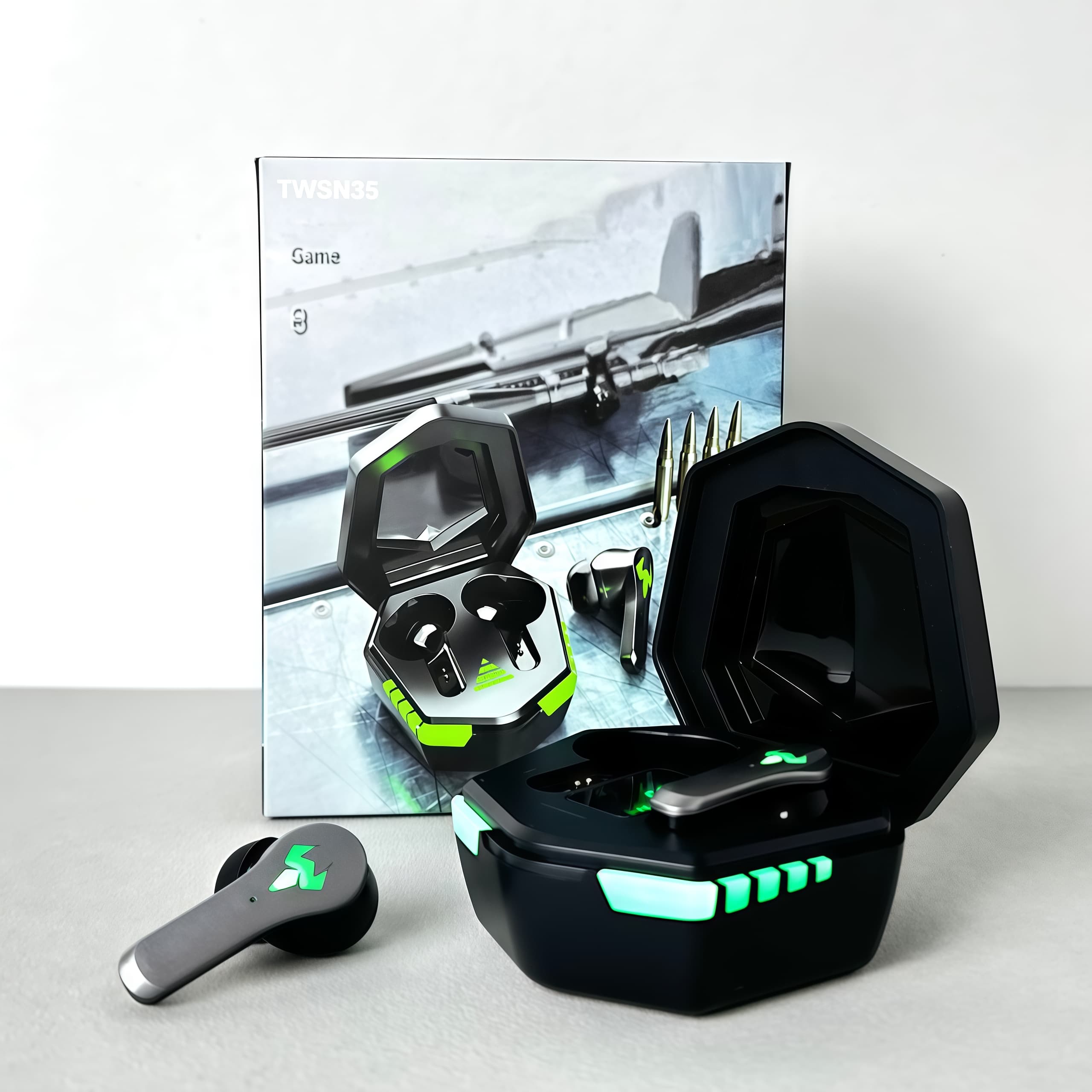Бездротові навушники N35 series, Gaming EarBuds, Smart Case (Чорний)