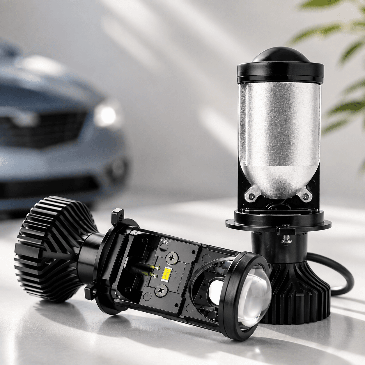 Автомобільні LED лампи Y6 H4 — Світлодіодні автомобільні лампи 90 Вт 5000K з лінзами