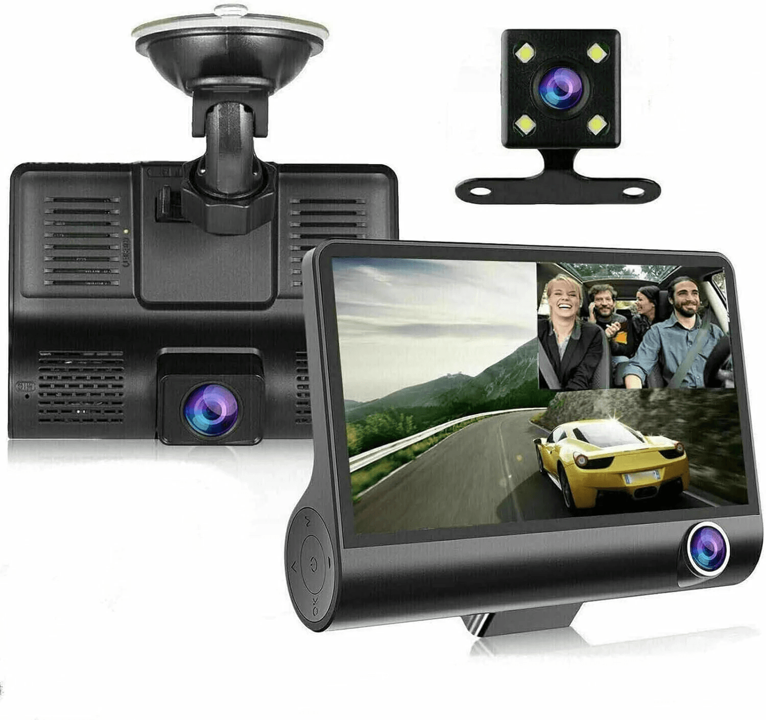 Автомобільний реєстратор 1080P FHD РК-екран 3 камера заднього огляду 170
