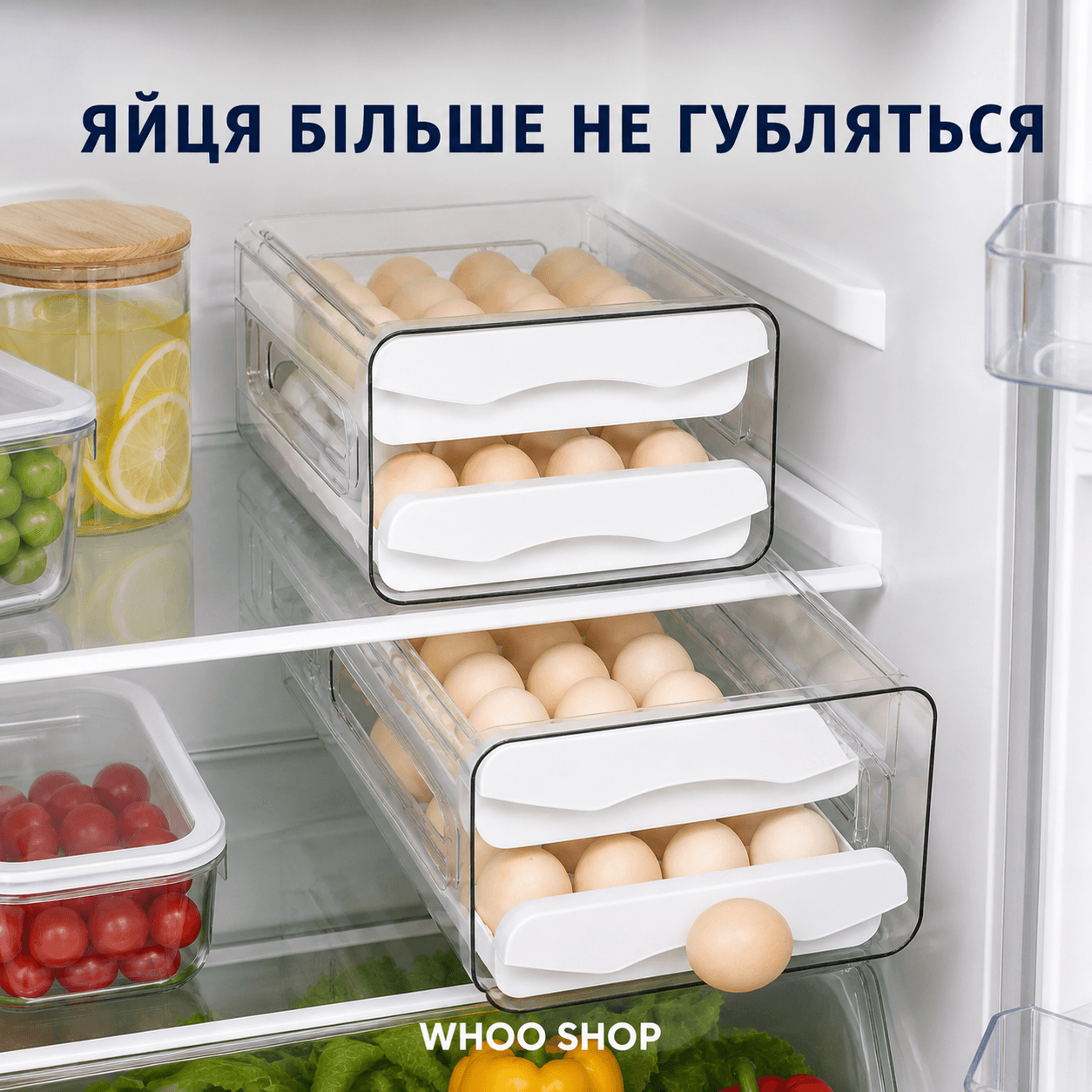 Контейнер полиця для яєць / Лоток підставка для яєць Egg box / Двоярусний органайзер для яєць — головне зображення