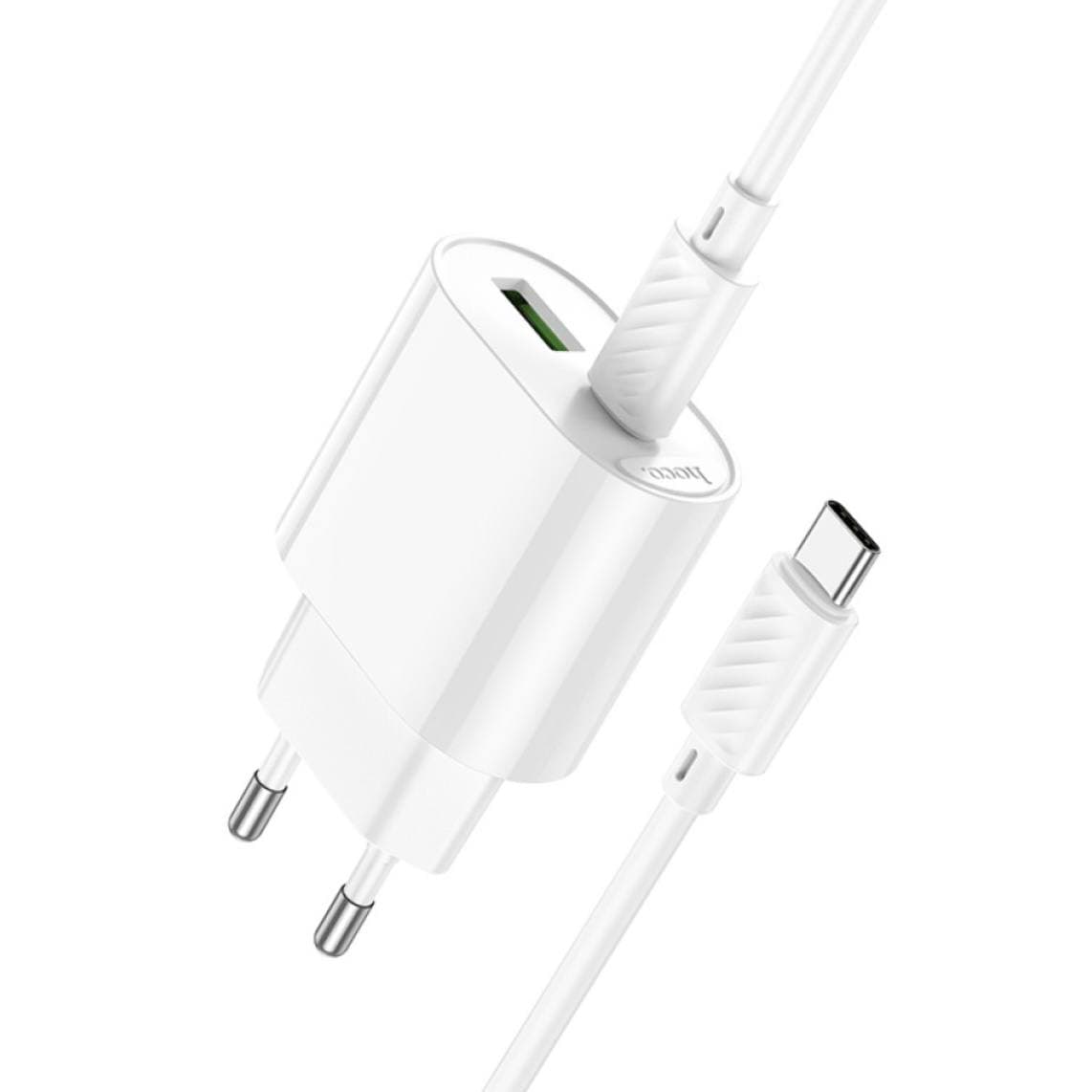 Мережевий зарядний пристрій Hoco C109A USB + Type-C та кабель Type-C to Type-C 20W
